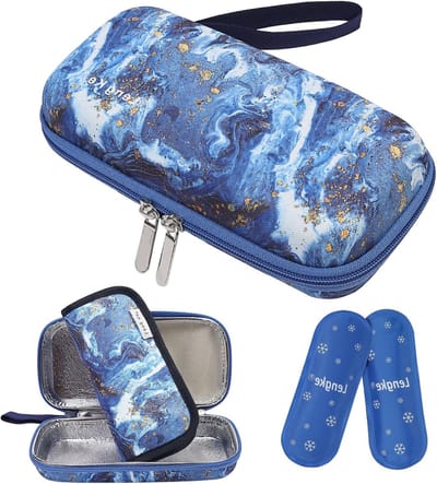 Insuline Koeltas voor Reizen, Geïsoleerde Medicijn Organizer met 2 Koelpacks, Modern en Handig voor Diabetici
