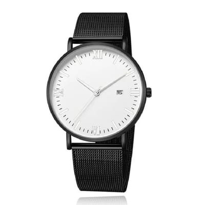 LGT JWLS Herenhorloge met Zwarte Mesh Band - Zilveren Uuraanduiding