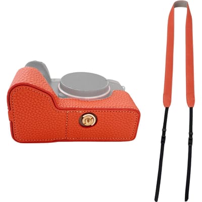 Camera Halve Tas Camera Body Onderkant Tas PU Leer Halve Camera Tas met Schouderriem Opening