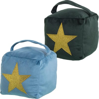 Deurstoppers Set - Deurblokkers - Deuren Op Hun Plek - Zachte Fluwelen Afwerking - 6 Stuks - Grijs Groen Goud