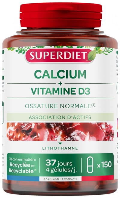 Superdiet Calcium + Vitamine D 150 Capsules