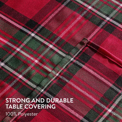 JEMIDI geruit tafelkleed rood langwerpig - 110 x 140 cm - Tafellaken rechthoekig - Geblokt tafelkleed - Beschermd de tafel - Tartan stijl rood