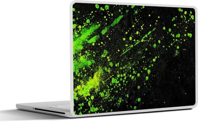 Laptop sticker - 10.1 inch - Gaming - Spetters - Groen - Chaotisch - Groen - 25x18cm - Laptopstickers - Laptop skin - Cover