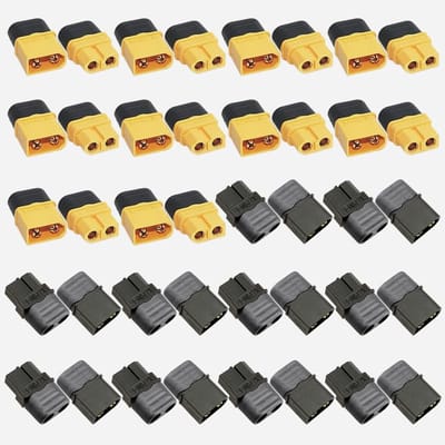20 Paar XT60H Plug Connectoren voor RC Lipo Batterijen - Verbeterde Male en Female Aansluitingen voor RC Modellen, Geel en Zwart