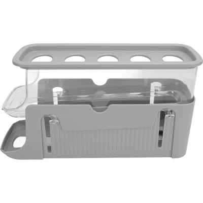 Rollende Eierdispenser voor Koelkast Ruimtebesparend 2 Laags Automatische Eieropbergcontainer Grey gray