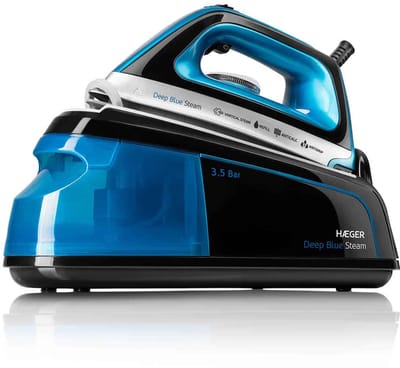 Haeger Deep Blue Steam Stoomstrijkijzer Met Stoomgenerator - 2250W - 1.2L Watertank - Stijkijzer - Stoomgeneratoren - Iron - Blauw