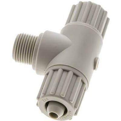 12x6mm En G3/8'' PP T-Vormige Knelfitting Met Buitendraad 10 Bar PVC En PA