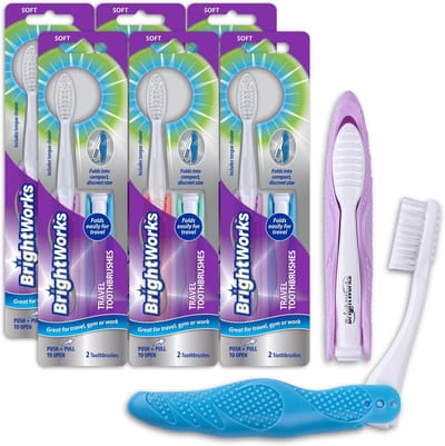 Reistandenborstel Set - Opvouwbare Tandenborstel - Hygiënisch Onderweg - Ingebouwde Beschermkap - Compact Formaat
