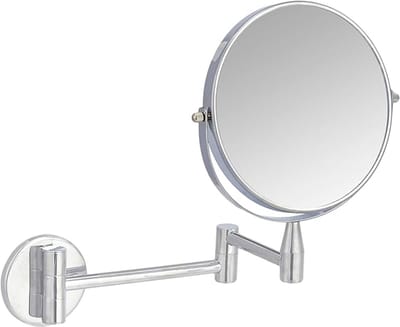 Famanu – Opklapbare wandspiegel 1x/5x, ronde cosmeticaspiegel voor badkamer of slaapkamer