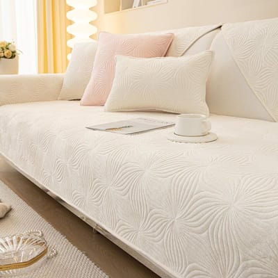 Verdikken Pluche Bank Kussenhoes Scandinavisch Universele Bankhoes Antislip L-Vormige Bankhoezen Bankhanddoek voor Woonkamer Thuis A 70x70cm 1pc