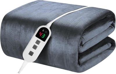 Elektrische Deken - Verwarmde Plaid - Gezellig Ontspannen - 10 Warmtestanden - 160 x 130 cm - Grijs
