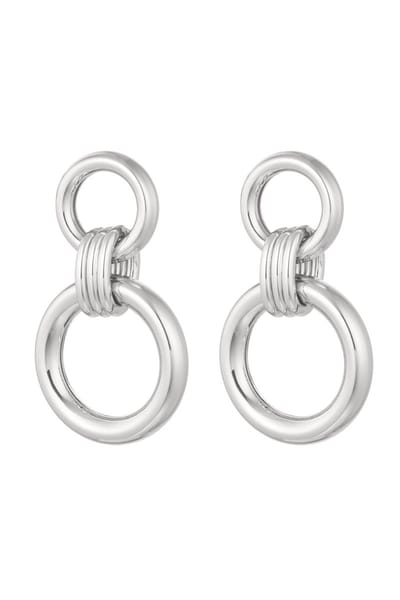 Bijoutheek Oorknoppen 2 Circles Zilver