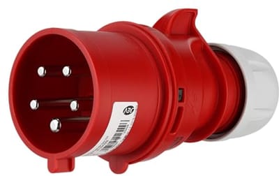 Cee-fasespatel 32A, 5-polig, waterdichte stroomstekker 400V - IP44