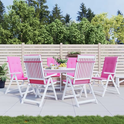 vidaXL - Stoelkussens - 6 - st - hoge - rug - stof - roze