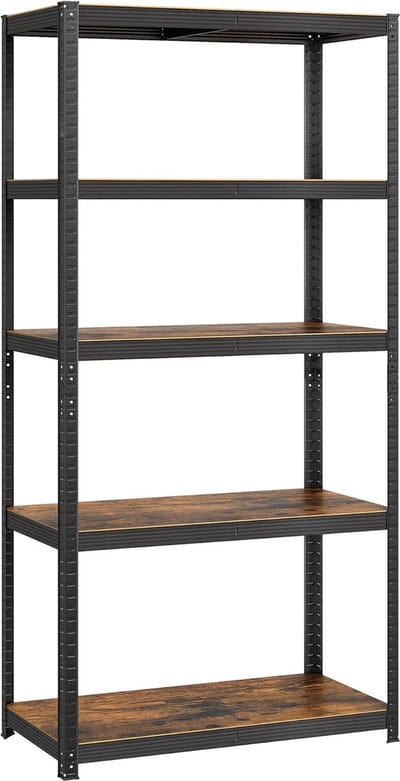 Hoppa! - Magazijnstelling - Opbergrek, stellingkast, werkplaatskast - Bruin/Zwart