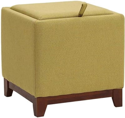 Opberg Poef - Zetel Kruk - Ruimte Besparen - Massief Houten Frame - 40x40x38 cm - Groen