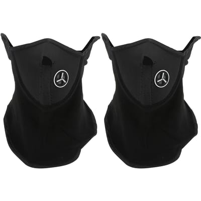 Halfgelaatsmasker, winddicht, anti-stof, winterfietsmasker voor motorrijden, buiten skiën, zwart black