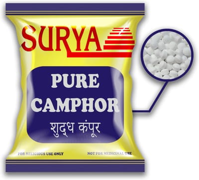 100% Natuurlijke Pure Kamfer Kristallen 500 g – Zuivere Camphor Cubes voor Pooja, Aarti, Rituelen & Meditatie | Sterke Reinigende Geur | Voor Religieus Gebruik, Zonder Chemicaliën of Kunstmatige Toevoegingen met Kajal Sticker