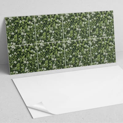 Coloray Wandpanelen Zelfklevend - Bloemenpatroon met bladeren PVC Wandpaneel - 100 cm x 50 cm - Groente Wandbekleding Zelfklevend - 1 stuk - Bloemen en planten Wandpanelen Zelfklevend - Wandpanelen Keuken - Wandpaneel Badkamer