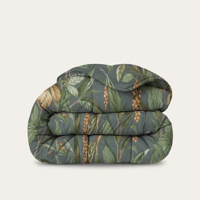 HappyBed Dekbed zonder overtrek 140x220 - Wasbaar Dekbed - Bedrukt dekbed zonder hoes - Hoesloos Dekbed - Eenpersoonsdekbed - Golden Foliage