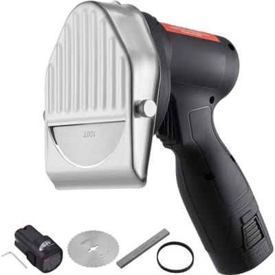 VEVOR Donnersnijder 80w Kebabsnijder, Draadloos Elektrisch Mes Gyrosmes, Turks Shoarma Donermes 0-8mm Verstelbare Dikte, CommerciëLe Kebabsnijder met 100mm Messen Zwart