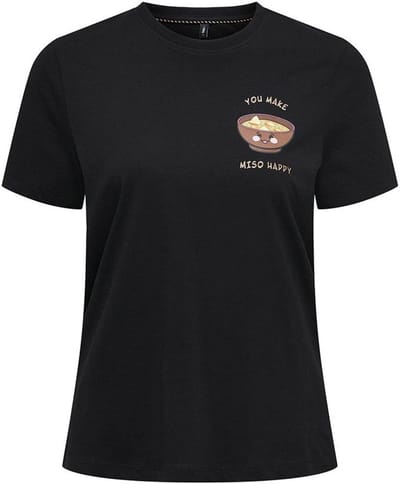 Only Gurli Life Reg T-shirt Met Korte Mouwen Zwart M Vrouw