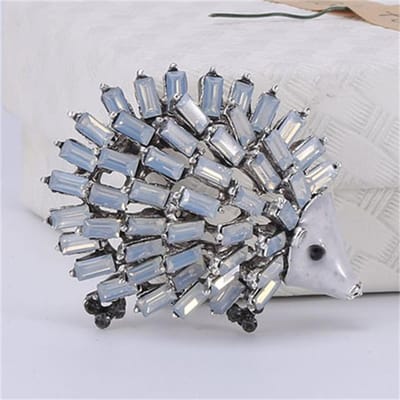 Broche hérisson en strass, créative, mignonne et exquise, cristal, mode créative, personnalité, manteau, vêtements, accessoires gray