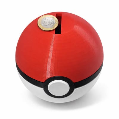 Spaarpot Geïnspireerd op Poké Ball – Grote Gaming Piggy Bank voor Kinderen en Volwassenen – Decoratieve Geldspaarpot – 11 x 11 x 11 cm