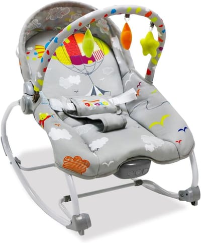 Baby Hangmat - Baby Schommel - Ontspannen Baby - Muziek Vibratie Licht - Tot 18 kg - Grijs