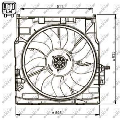 Koelventilatorwiel, motorkoeling NRF 47734