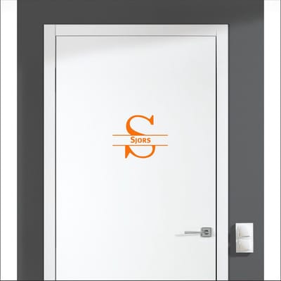 Deursticker Met Naam -  Sjors - Oranje