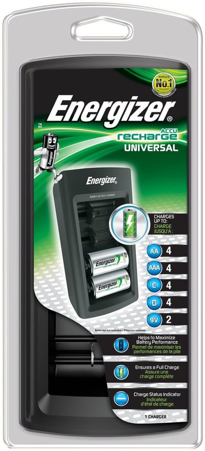 Energizer Universal Batterijlader NiMH AAA (potlood), AA (penlite), C (baby), D (mono), 9 V (blok)