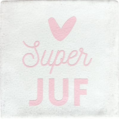 Lottea Tegeltje ´Super Juf´ - cadeau juf, tegeltje, tegeltje met tekst, tegeltjes met tekst, tegeltjes met spreuken, cadeautje, dag van de leidster