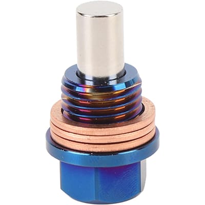Bouchon de vidange d'huile magnétique M14 X 1.5 Alliage Ti Bouchon Boulon de vidange de carter d'huile moteur avec 3 joints pour véhicule