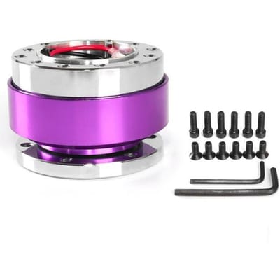 Stuurwiel Quick Release Hub Adapter Aluminiumlegering Snap Off Boss Kit met Schroefbouten Auto Auto paars