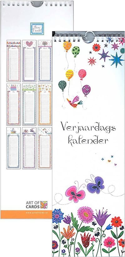 Verjaardagskalender - Anytime - Ophangbaar - 13 x 39,5 x 0,6 cm