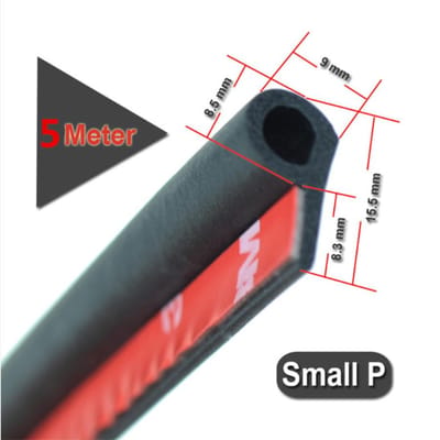 DIY Zwart 5M Kleine P Type Deurafdichting Strip Geluidsisolatie Geluidsisolatie Rubber black