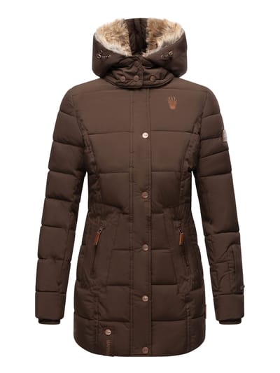Marikoo dames winterjas met capuchon & imitatiebont voering