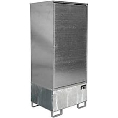 BAUER Gevaarlijke stoffen kast GS-1, plaatstaal, van onderen toegankelijk, B 840 x D 690 x H 1930 mm, voor 1 x 200 l vat, gegalvaniseerd