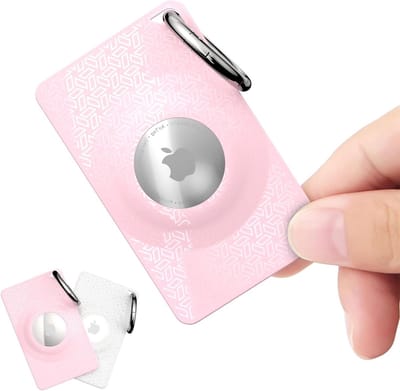 Kaarthouders voor AirTag - Portemonnee houder - Voorwerpen Traceren - Ultradun Creditcard Formaat - 2 stuks - Wit en roze