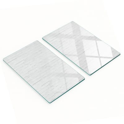 Glazen serveerplanken voor in de keuken met afbeelding van een bakstenen muur, 2x30x52 cm