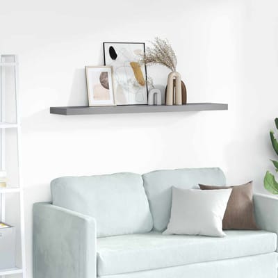 vidaXL - Wandschap - zwevend - 120x23,5x3,8 - cm - MDF - grijs
