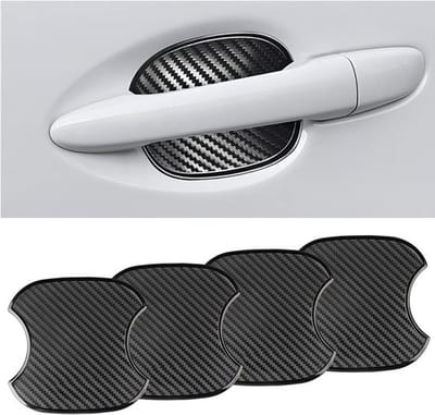 Autodeurgreep Beschermfolie 4-pack - TPU/Koolstofvezel - Universeel - Waterdicht - Krasbestendig - Afmetingen 99x100 mm - Deurgreepsticker