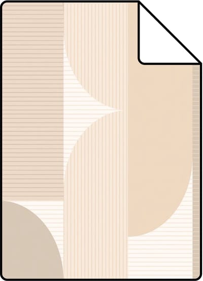 Proefstaal ESTAhome behang geometrische vormen beige - 26.5 x 21 cm - 131056-S