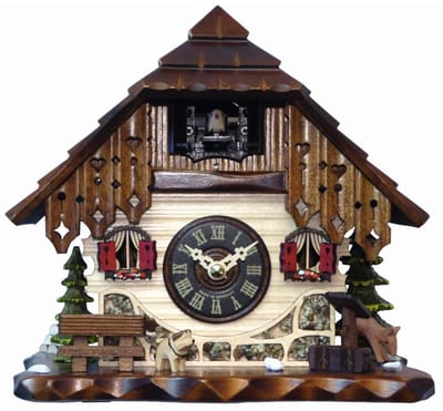 Engstler - 40310_Q - Koekoeksklok - Kwarts - Notenhout - 22 cm