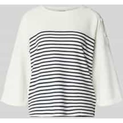 Tom Tailor - Shirt met lange mouwen en streepjesmotief - Maat M - offwhite navy blue stripe