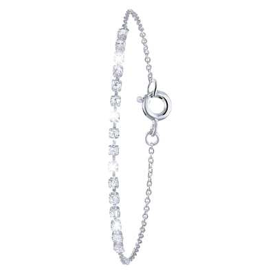 Lucardi Dames Zilveren tennisarmband met zirkonia - Armband - 925 Zilver - Zilver - 21 cm