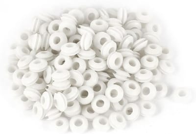 300 Stuks Witte Rubber Grommets 5mm - Draadbeschermringen voor Elektrische Kabels en Aansluitingen