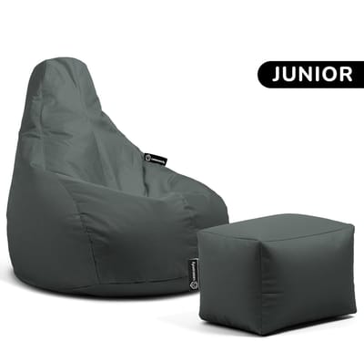 Casacomfy Premium Junior - Complete Zitzak met Voetenbankje - Waterafstotend - Antraciet