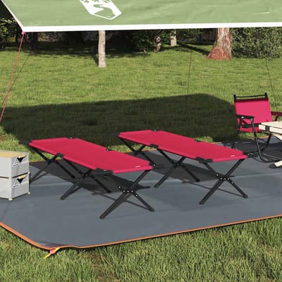 vidaXL - Opvouwbaar - Campingbed - 2 - st - Rood - 193 - x - 69 - x - 45 - cm - Oxford - stof